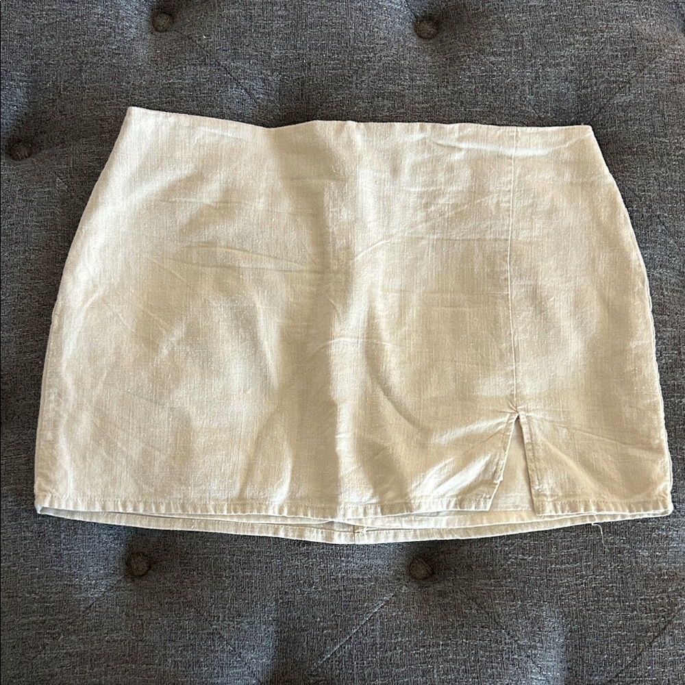 Lulu’s Elegant Cream Skirt - linen